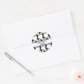 Sticker Rond Pingouin gras mignon sur tout l'impression Motif p (Enveloppe)