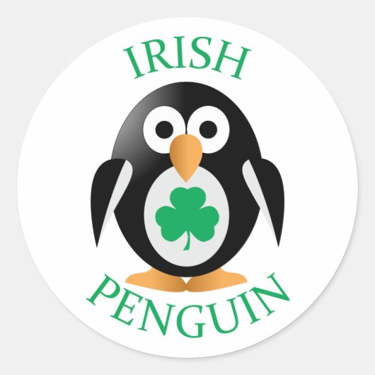 Sticker Rond Pingouin irlandais (Devant)