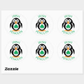 Sticker Rond Pingouin irlandais (Feuille)