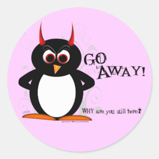 Sticker Rond Pingouin Mal Partez !