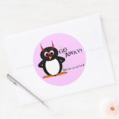 Sticker Rond Pingouin Mal Partez ! (Enveloppe)