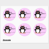 Sticker Rond Pingouin Mal Partez ! (Feuille)