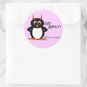 Sticker Rond Pingouin Mal Partez ! (Sac)