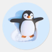 Sticker Rond Pingouin mignon (Devant)