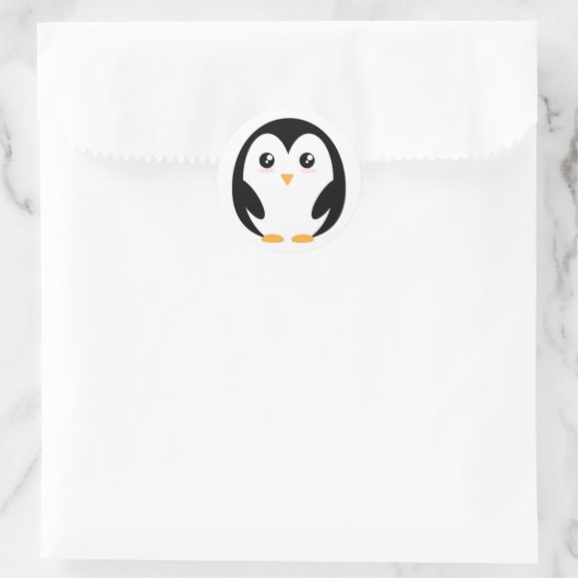 Sticker Rond pingouin mignon (Sac)