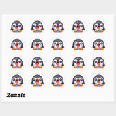 Sticker Rond Pingouin mignon (Feuille)