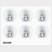 Sticker Rond "Pingouin mignon" (Feuille)