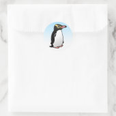 Sticker Rond Pingouin mignon aux yeux jaunes (Sac)