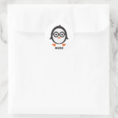 Sticker Rond pingouin - nerd - pingouin (Sac)