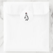Sticker Rond Pingouin with bandana (Sac)