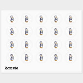 Sticker Rond Pingouin with Daisy (Feuille)