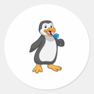 Sticker Rond Pingouin with Lollipop