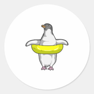 Sticker Rond Pingouin with Swim