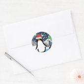 Sticker Rond Pingouins (Enveloppe)