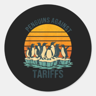 Sticker Rond Pingouins contre les tarifs douaniers Anti Tarifs
