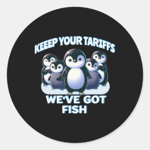 Sticker Rond Pingouins De Cute Gardez Vos Tarifs Île De Pingoui