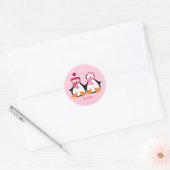 Sticker Rond Pingouins de la Saint-Valentin (Enveloppe)