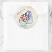 Sticker Rond Pingouins longs Noël Personnalisé (Sac)