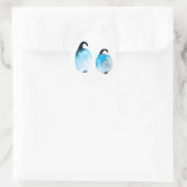 Sticker Rond Pingouins mignons aquarelle (Sac)