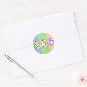 Sticker Rond Pingouins pour bébés (Enveloppe)