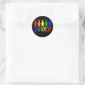 Sticker Rond Pingouins Rainbow Peace (Sac)