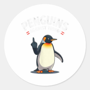 Sticker Rond Pingouins sarcastiques contre Trump