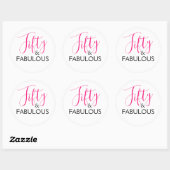 Sticker Rond Pink 50 et fabuleuse fête d'anniversaire (Feuille)