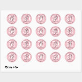 Sticker Rond Pink 50th Birthday Party (Feuille)