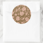 Sticker Rond Pink and Brown Floral (Sac)
