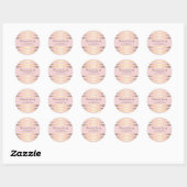Sticker Rond Pink And Gold Stripes Retourner Adresse Sceau (Feuille)