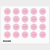 Sticker Rond Pink and Red Elegant Classic Wedding (Feuille)