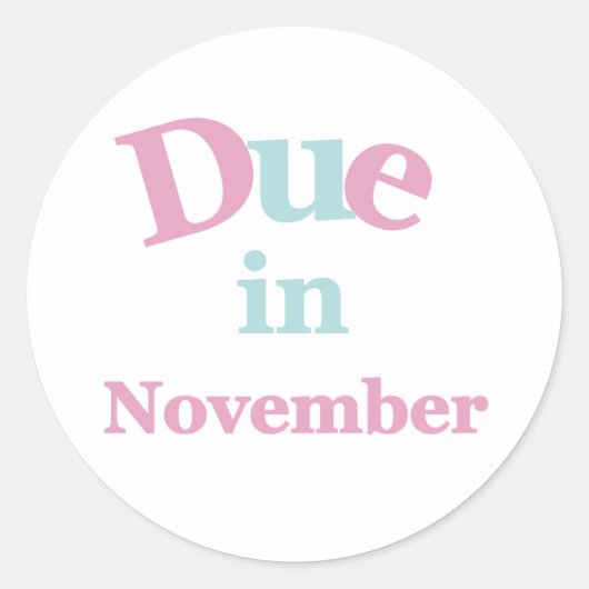 Sticker Rond Pink attendu en novembre (Devant)