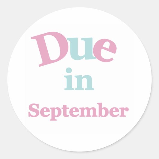 Sticker Rond Pink attendu en septembre (Devant)