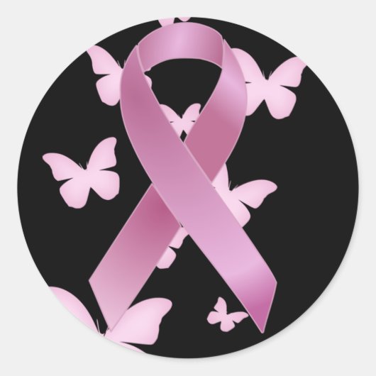 Sticker Rond Pink Aware Ribbon (Devant)