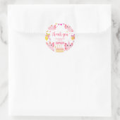 Sticker Rond Pink Axolotl Alotl fête d'anniversaire (Sac)