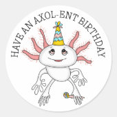 Sticker Rond Pink Axolotl Joyeux anniversaire (Devant)