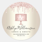 Sticker Rond Pink Bakery Parties scintillant de gâteau Drivers  (Devant)