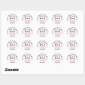 Sticker Rond Pink Black Confetti Graduation 2025 (Feuille)