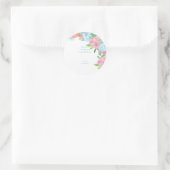 Sticker Rond Pink Blue floral wedding (Sac)