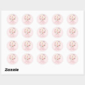 Sticker Rond Pink blush floral wreath First Communion (Feuille)