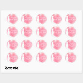 Sticker Rond Pink Blush, Mariage Gown Aquarelle nuptiale (Feuille)