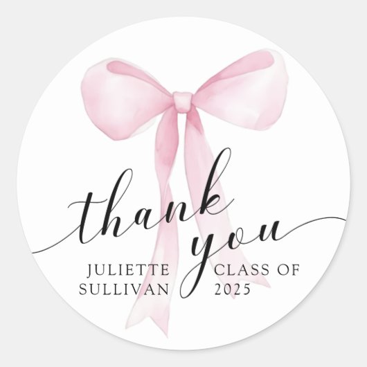 Sticker Rond Pink Bow (Devant)