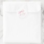Sticker Rond Pink Bow Baby Shower Thank You (Sac)