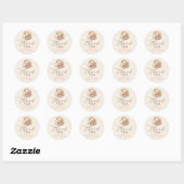Sticker Rond Pink Bow Coffee Baby Shower Thank You (Feuille)