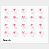 Sticker Rond Pink Bow Coquette Script Sweet 16 Thank You (Feuille)