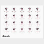 Sticker Rond Pink Bow Graduation Elle A Gagné It Cupcake Topper (Feuille)