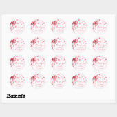Sticker Rond Pink Bow Hearts Valentines Baby Shower (Feuille)