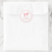 Sticker Rond Pink Bow preppy Coquette 1er anniversaire (Sac)