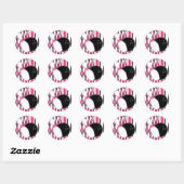 Sticker Rond Pink Bowling (Feuille)