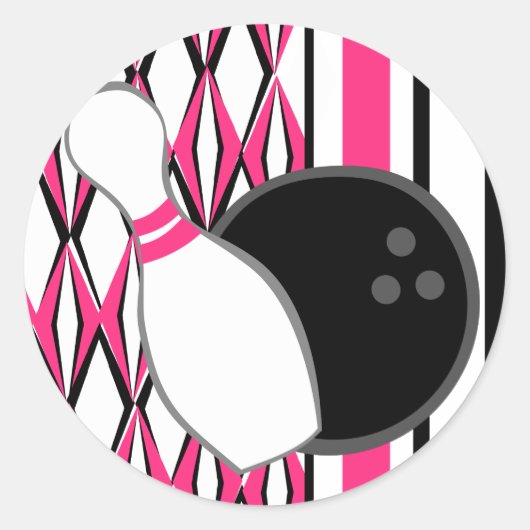Sticker Rond Pink Bowling (Devant)